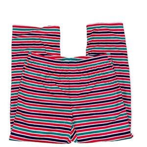 Jammies for your Family Mens Size Large Velour Navy-White-Green-Red Stripes